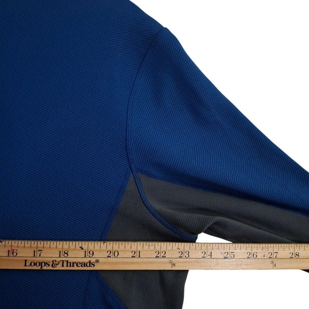 Nike ACG Dri-FIT Mens XL Blue Grey Quarter Zip Pullover Waffle Knit Top